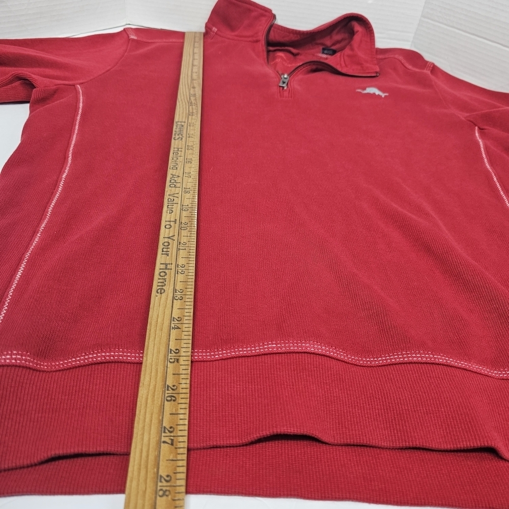 Tommy Bahama Sweater Men's Sz M Redd 1/4 zip Long Sleeve Cotton - Picture 7 of 11